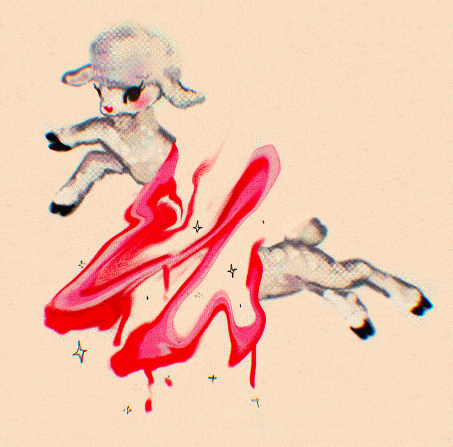 A vintage style lamb is